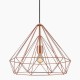 Lámpara Jaula Diamante Cobre Oro Rosa Vintage Industrial Retro Techo