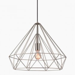 Lámpara Vintage Industrial Colgante Decoración Jaula Diamante Plata