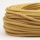 Cable Dorado Textil Grueso Forrado Tejido Electrico Vintage 300V 2x18 7mm