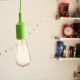 Lámpara Vintage Silicón Edison Textil Decoración Verde Limón