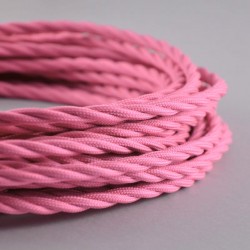 Cable Textil Trenzado Torcido Rosa Blush Reemplazo Lámparas Luminarias