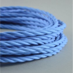 Cable Textil Trenzado Torcido Azul Cielo Reemplazo Lámparas Luminarias
