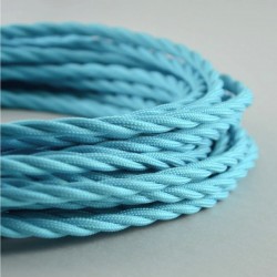 Cable Textil Trenzado Torcido Azul Menta Reemplazo Lámparas Luminarias