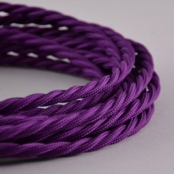 Cable Textil Trenzado Torcido Morado Reemplazo Lámparas Luminarias