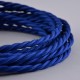 Cable Textil Trenzado Torcido Azul Marino Reemplazo Lámparas Luminarias