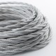 Cable Textil Trenzado Torcido Plata Reemplazo Lámparas Luminarias