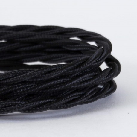 Cable Trenzado Torcido Negro Reemplazo Lámparas Luminarias Iluminación