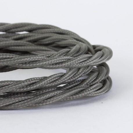 Cable Trenzado Torcido Gris Reemplazo Lámparas Luminarias Iluminación
