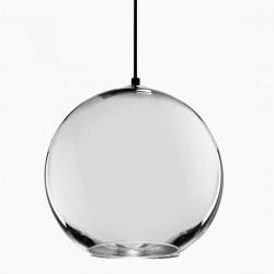 Lámpara Colgante Techo Esfera Globo Plata Silver Shade Grande 45 cms