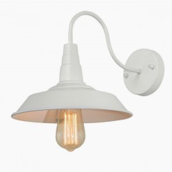 Lámpara Vintage Industrial Recamara Sala Cuello Cisne Factory Blanco