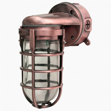 Lámpara Luminaria Industrial Muro Pared Bunker Antique Oro Rosa Cobre