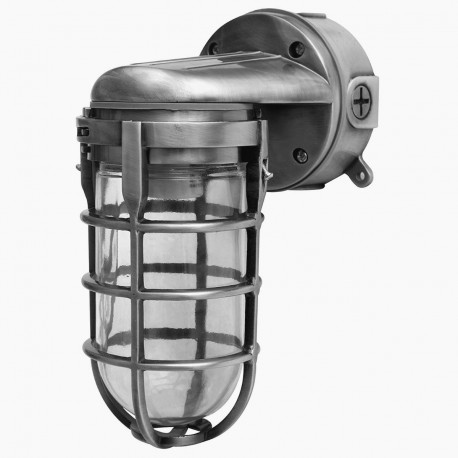 Bunker Antique Plata Lampara Arbotante Exterior A Prueba De Vapor Humedad