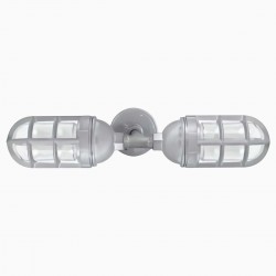 Lampara Vintage Industrial Miner Sconce Doble Antique Plata