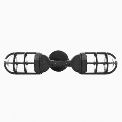 Lámpara Vintage Industrial Bunker Sconce Doble Decoración Edison Negro
