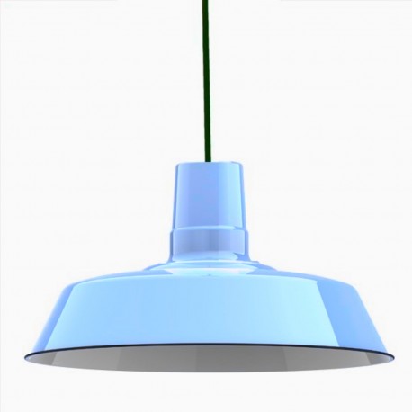 Lámpara Vintage Industrial Colgante Edison Warehouse 30 Cms Azul Cielo 