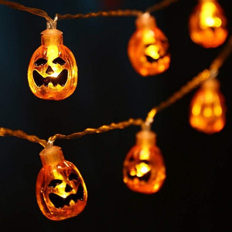 Luces Calabazas Pequeñas Led Naranja Halloween Octubre Otoño Decoración