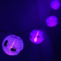 Serie Linterna Arañas 3.2 Mts Luces Halloween Morado Purpura Decoracion