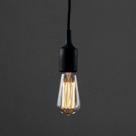 Lámpara Luminaria Colgante Silicón Vintage Minimalista Moderna Negro