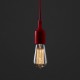 Lampara Vintage Colgante Silicon Edison Textil Decoracion Rojo