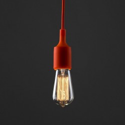 Lampara Vintage Silicon Edison Textil Decoracion Naranja