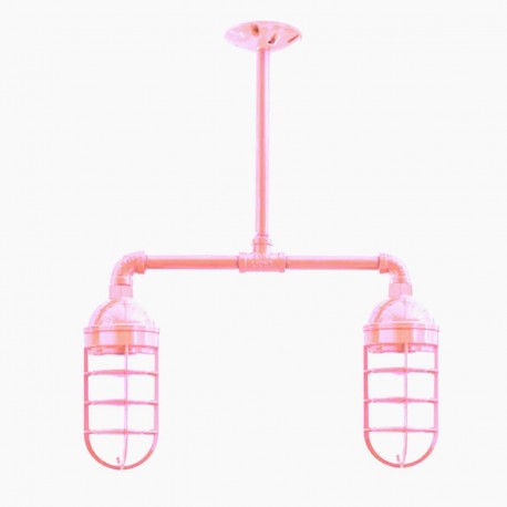 Candil Bunker 2 Focos Rosa