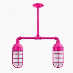 Candil Bunker 2 Focos Fucsia