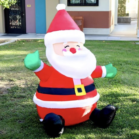 Inflable Santa Claus Sentado Navideño Decoración Navidad Luces Led 1.2 Mts