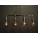 Candelabro Lámpara Vintage Industrial Pipe 4 Focos Edison
