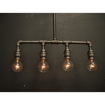 Candelabro Lámpara Vintage Industrial Pipe 4 Focos Edison