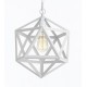 Lampara Vintage Industrial Colgante Jaula Poliedro Edison Nordico White