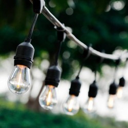 Guirnalda Luz Cálida Enchufe 50 Mts 100 Focos Inastillables S14 E27 1W