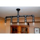 Candelabro Tuberia Lampara Vintage Industrial Pipe 5 Focos Edison Negro