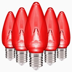 Foco Led Color Rojo Vela E12 1W Navideño Navidad Fiestas Patrias México 