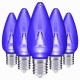 Foco Led Color Azul Vela E12 1W Navideño Navidad Decorativo Exterior 