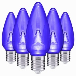 Foco Led Color Azul Vela E12 1W Navideño Navidad Decorativo Exterior 