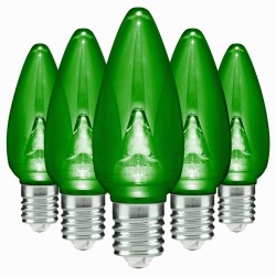 Foco Led Color Verde Vela E12 1W Navideño Navidad Fiestas Patrias México