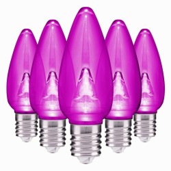 Foco Led Color Morado Vela E12 1W Navideño Navidad Halloween Exterior
