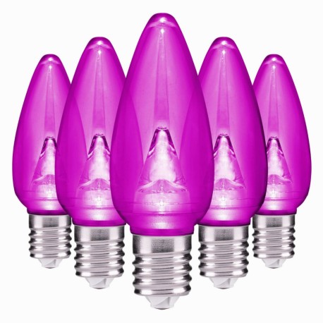 Foco Led Color Morado Vela E12 1W Navideño Navidad Halloween Exterior