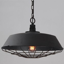 Lámpara Colgante Techo Vintage Industrial Shade Cage Negro Edison
