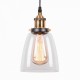 Lámpara Cristal Vidrio Transparente Campana Colgante Vintage Industrial