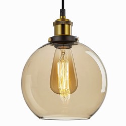 Lámpara Cristal Globo Ámbar