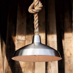 Lampara Vintage Industrial Cuerda Shade Warehouse Silver