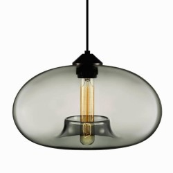 Lámpara Cristal Aurora Humo Gris Colgante Moderna Oficina Sala De Juntas