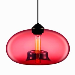 Lámpara Cristal Aurora Rojo Colgante Moderna Local Comercial Barra Bar