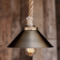 Lampara Vintage Industrial Cuerda Shade Classic Gold