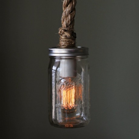 Lámpara Cuerda Mason Jar