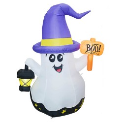 Inflable Halloween Fantasma Con Linterna Luces Led Decoración 1.20m
