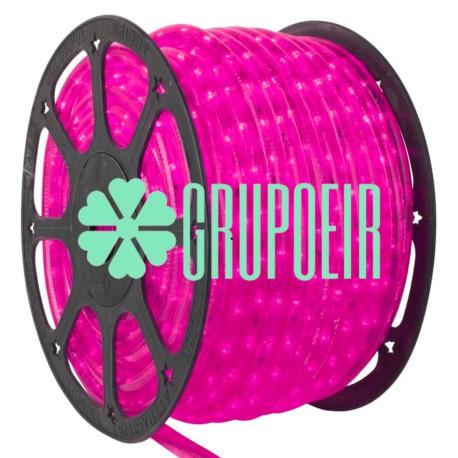 Manguera 100 Mts 2 Hilos Rosa Luces Led Luz Fija Tivoli Exterior Redonda