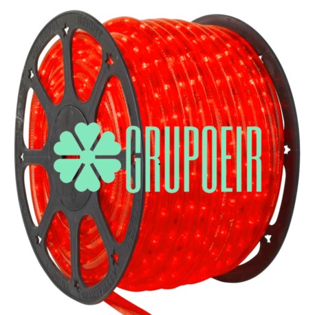 Manguera 100 Mts 2 Hilos Rojo Luces Led Luz Fija Tivoli Exterior Redonda