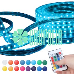 Manguera Led 5050 Rgb Multicolor 25 Metros Smd Control Exterior Plana